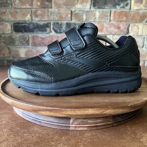 Brooks Addiction Walker 2 Women's 8 Black Leather Walking Sneaker Shoes